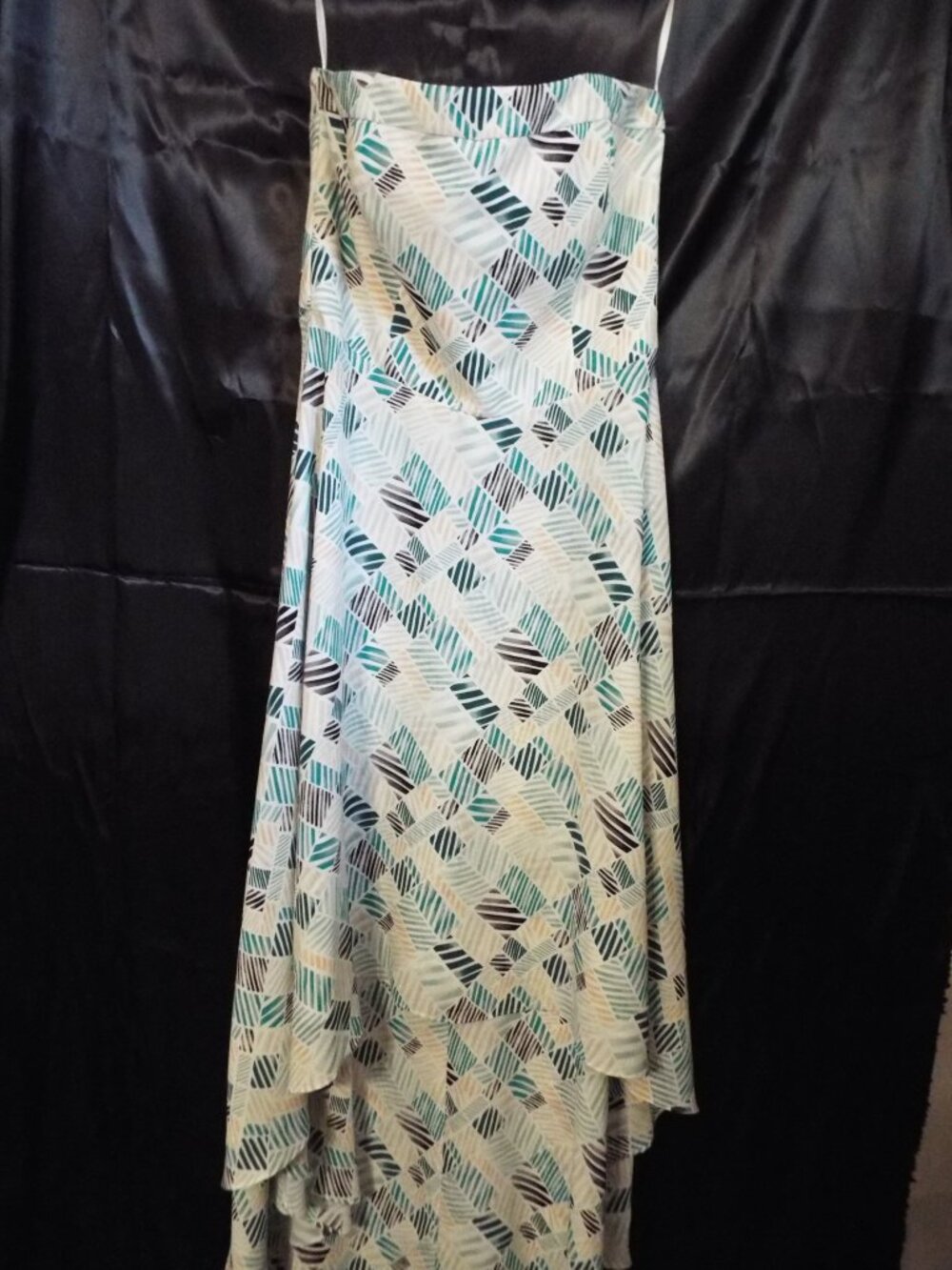 White House Black Market Hi-Low Strapless Geometric Dress Size 8
